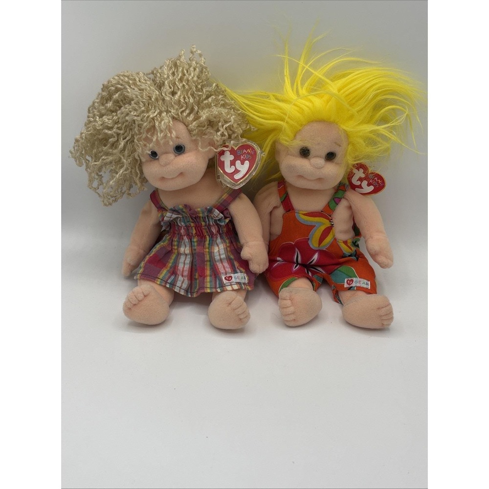 NWT Ty Beanie Kids Dolls Lot Blondie & Jammer 2000 Vintage Plush 1 Tag Protected